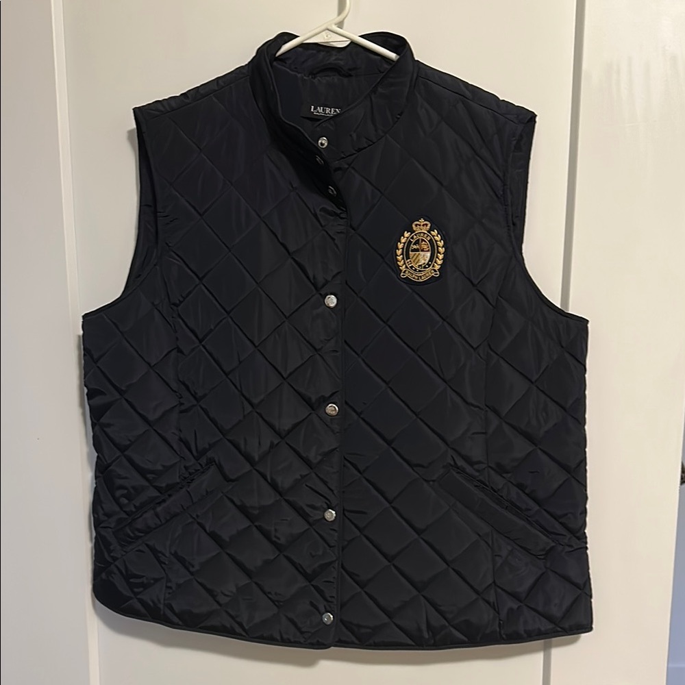 Ralph Lauren Black Quilted Crest Vest
